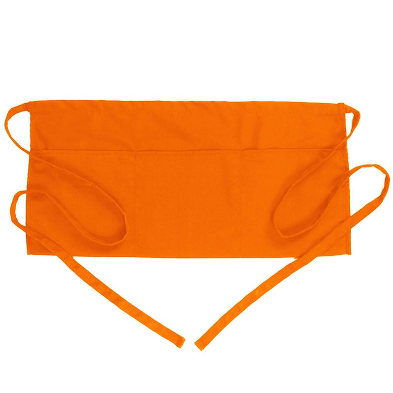 BOHARERS Waist Apron with 3 Pockets - Orange Waitress Waiter Server Short Apron - Image 1